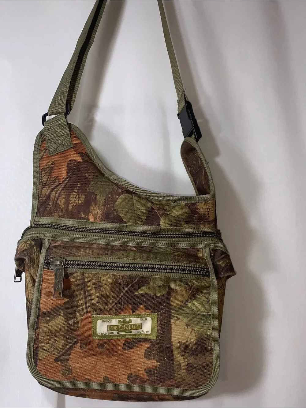 Magnum Camo Messenger Bag in Green and Brown